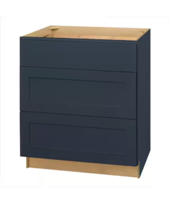 Blue Shaker 3-Drawer Base Cabinet 36W