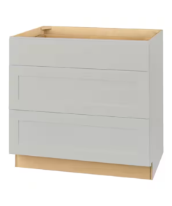 Dove Grey Shaker 3-Drawer Base Cabinet 36W