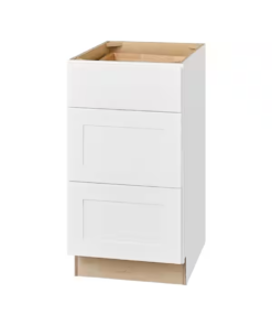 White Shaker 3-Drawer Base Cabinet 36W