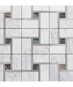 carrara-marble-basketweave-mosaic Carrara Marble Basketweave Mosaic Backsplash