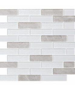 white-grey-brick-glass-mosaic White & Grey Brick Glass Mosaic Backsplash