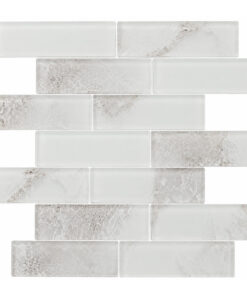 white-grey-linear-glass-mosaic White & Grey Linear Glass Mosaic Backsplash