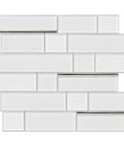 white-textured-glass-stone-mosaic White Textured Glass & Stone Mosaic Backsplash