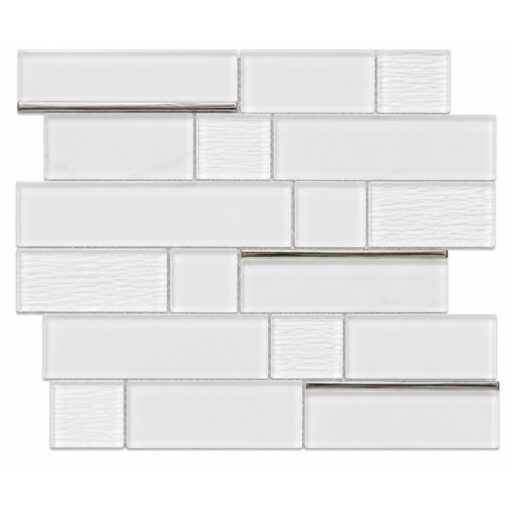 white-textured-glass-stone-mosaic White Textured Glass & Stone Mosaic Backsplash